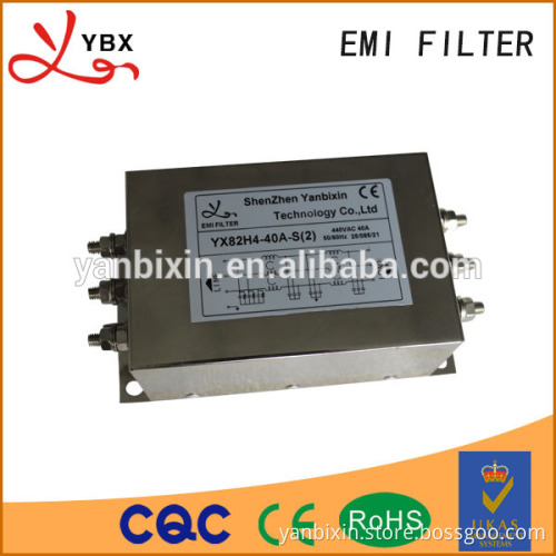 AC three phase three line low pass power line noise filter 40A 380V